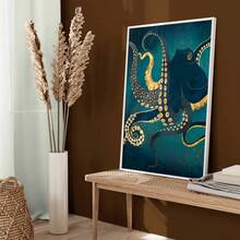 Tranh in trên vải canvas hình bạch tuộc trừu tượng hiện đại, không khung, thích hợp trang trí tường phòng khách và phòng ngủ. - Bạch tuộc trừu tượng - Xem 5
