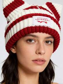 Solid Color Cute Fashion Versatile Ear Beanie, Unisex Knitted Brimless Hat For Spring And Autumn - Pig Hat - View 8