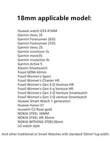 1条男女通用时尚棕色软皮表带，尺寸可选18mm/20mm/22mm，适用于三星Galaxy Watch 7/6/5/4（40mm/44mm）；时尚竹节纹智能手表表带，适用于三星Galaxy Watch 3（41mm/45mm）；经典黑色表带，适用于Watch GT2（46mm）；简约运动表带，适用于华米2/2S；表带配件，适用于三星Gear S2/S3 Classic。 - 深棕色 - 查看 8