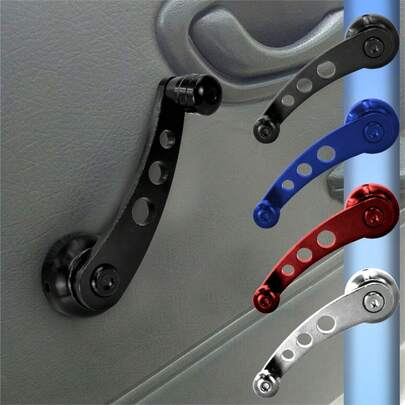 1pc Aluminum Alloy Car Window Crank Handle, Fits Most Vehicles, Durable Perforated Design, Available In 4 Colors, Universal