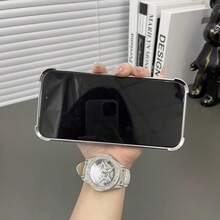 Ốp lưng màu trắng họa tiết công nghệ, viền bạc, họa tiết CD, tương thích với iPhone 17 Pro Max/17 Pro/17/16/16 Pro Max/16 Pro/15/15 Pro Max/15 Pro/14 Pro Max/14 Pro/14 Pro Max, vỏ cứng dày bảo vệ toàn diện, quà tặng mùa xuân. - Phiên bản nâng cấp màu trắng - dày hơn và cứng hơn - Xem 8