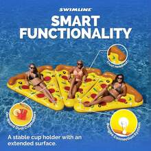 1pc Giant Inflatable Pizza Slice Pool Float, Fun Swimming Pool Floats, Pool Party Toy, Summer Pool Raft, Extra Large Size With Cup Holder - Multicolor - View 5