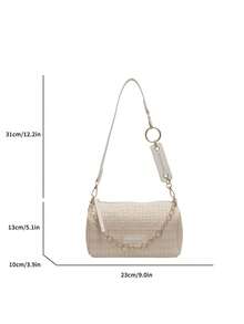 2026 New Arrival Niche Design Fashion Straw Handbag, Casual Versatile Chic Chain Shoulder Tote Bag - Beige - View 3
