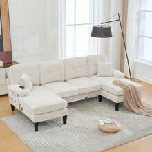 Sofas & Couches - Beige + Linen + 4 Seat + Foam - View 2