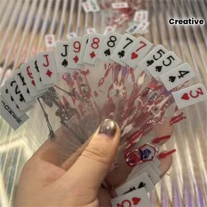 Body Slice Playing Cards, Skeleton Anatomy Creative Stress Relief Transparent Washable Cards