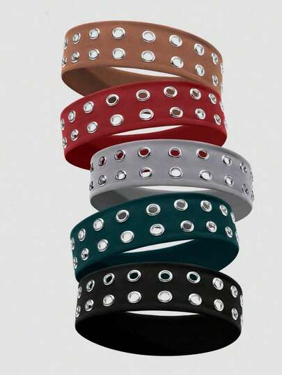 2pcs New Hip-Hop European And American Style Girl Hollow Eye Wide Elastic Headband, Stretchable Metal Rock Steampunk Style, Suitable For Sports And Casual Occasions. Headband, Headscarf, Hairband, Autumn And Winter Hairband, Suitable For Vacation Outfits, Elegant Scarf For Women, Women's Headscarf, Soft Headscarf