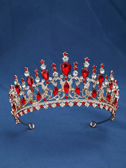 1pc Luxurious & Elegant Rhinestone Queen Crown Hair Accessory, Bridal Wedding Headpiece, Women's Party Event Decoration Hairpin Crown, Coronas, Tiara