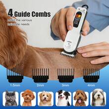 ENSSU Alat Cukur Bulu Anjing Profesional, Perlengkapan Perawatan Hewan Peliharaan, Set Pemangkas Anjing Rendah Suara dengan Layar LED dan 4 Sisir Pemandu, Memenuhi Berbagai Kebutuhan Penataan, Pemangkas Bulu Stainless Steel Isi Ulang dengan Pisau Keramik, Cocok untuk Anjing, Kucing, dan Hewan Peliharaan Lainnya, Aksesori Hewan Peliharaan Tahan Lama - MultiWarna - View 4