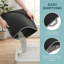 1pc Double-Layer Anti-Slip Pet Pad, Waterproof Anti-Leakage Mat - Black - View 3
