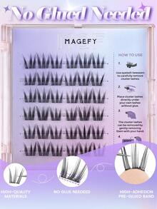 MAANGE 36 cặp mi giả mắt mèo tự dính, có thể tái sử dụng, không cần keo, lý tưởng cho người hay cúi gập người, mềm mại và thon gọn, thân mi màu đen siêu mảnh giúp tôn lên vẻ đẹp của đôi mắt. Nhẹ nhàng, thân thiện với da, không gây kích ứng, phù hợp cho trang điểm hàng ngày, mi hoạt hình dùng hàng ngày và mi giả cá nhân hóa cho du lịch. - CC - Xem 7