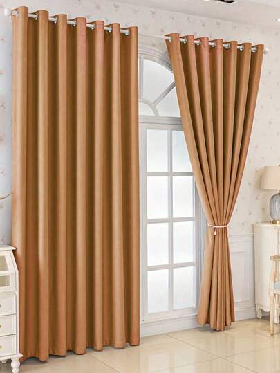 2 piezas de Cortinas Opacas, Adecuadas para Sala de Estar, Balcón, Comedor, Dormitorio, Hogar y Oficina, Fácil Instalación con Ojales