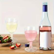 1 pieza Vaso con pie de alta calidad, diseño minimalista a rayas, gran capacidad, resistente al calor y al frío, adecuado para cocina, restaurante, café, jugo y diversas bebidas - transparente - Ver 11