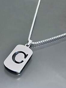 简约时尚百搭26个英文字母项链，男女皆宜，适合情侣、约会、日常佩戴 - 彩色 - 查看 27