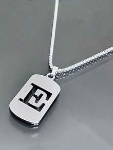 简约时尚百搭26个英文字母项链，男女皆宜，适合情侣、约会、日常佩戴 - 彩色 - 查看 24