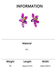 1 Pair Fashion Acrylic Floral Design Elegant Earrings, Unique High-End Versatile Flower Shaped Earrings - Multicolor - View 6