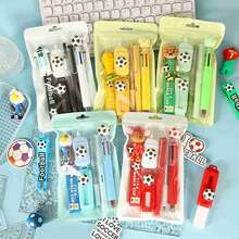 1set/6pcs The Top Popular Football Tournament 6-Piece Set Of Student Stationery Souvenirs In 2026, With High Appearance And High Quality, Is The Preferred Choice For Learning Rewards And Holiday Gifts. It Contains Practical Stationery Such As Keychains, Ballpoint Pens, Erasers, Etc. - Multicolor - View 1