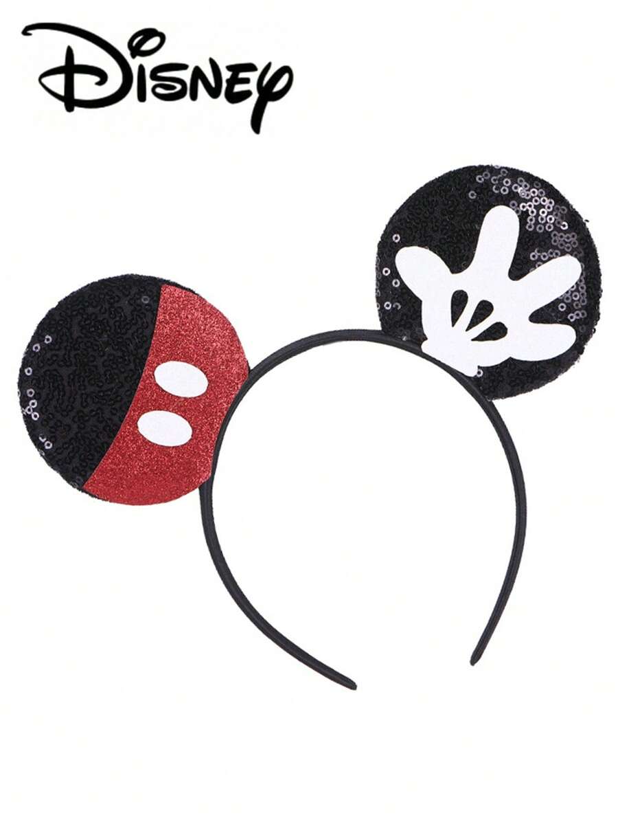 1 chiếc băng đô hình bàn tay chuột Mickey của Disney, băng đô ngón tay đính kim sa hình chuột Mickey - Phụ kiện đội đầu cho bữa tiệc ngày lễ, đạo cụ chụp ảnh vui nhộn, phụ kiện công viên giải trí, thích hợp cho tiệc sinh nhật và lễ Phục sinh, kèm kẹp tóc hình nơ hoạt hình dễ thương, phụ kiện trang phục công chúa, thích hợp cho người hâm mộ Disney. - Băng đô hình chuột Mickey - Xem 1