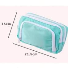 Large Capacity Pencil Cute Multi-Layer Pencil Case Bag Large Capacity Pencil Case Bag Student Durable Stationery Storage Bag - 藍色筆袋 - 查看 3