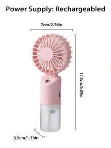 Mini Handheld Mist Fan, Portable Electric Fan, 2-Speed Adjustment, Desktop Fan For Summer, Humidifying & Cooling, Suitable For Indoor/Outdoor Camping, Student Rechargeable Fan, Skin Hydration, Must-Have For Enthusiasts - Handheld - View 10