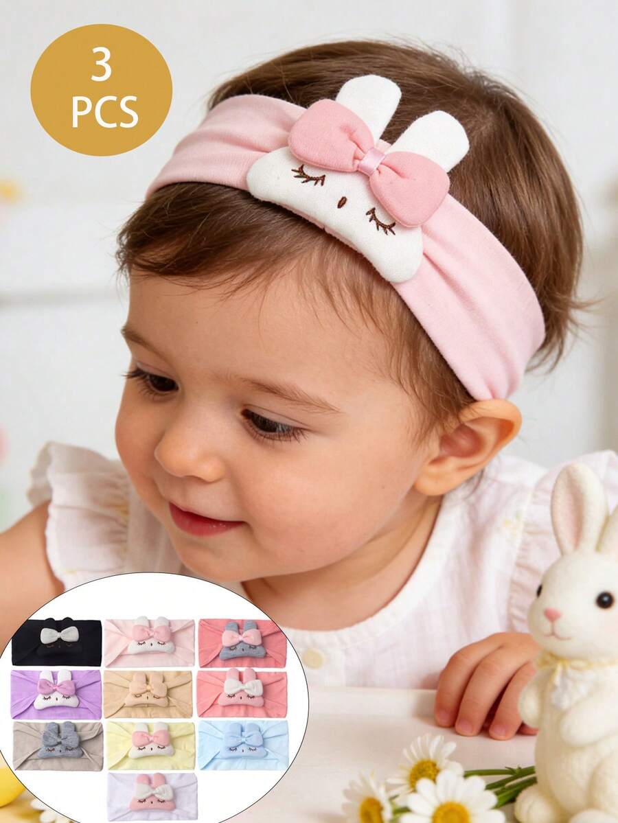 Bộ 3 băng đô cho bé gái 0-4 tuổi, băng đô hình thỏ, phụ kiện tóc lễ Phục Sinh cho bé, phụ kiện tóc hình thỏ dễ thương, phù hợp cho cả bé trai và bé gái, quần áo mùa xuân cho bé gái, quần áo mùa hè cho bé, băng đô màu kẹo, băng đô màu kem, băng đô trẻ em, phụ kiện trẻ em trang trí tiệc kỷ niệm, quà tặng trẻ em, có thể đeo ở nhà hoặc ngoài trời, trang trí sinh nhật, đạo cụ chụp ảnh. - Nhiều màu - Xem 1