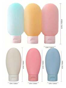 1/3/4个装旅行装可重复灌装瓶，挤压式设计，防漏，可重复使用的化妆品容器（带标签卡），适用于洗发水、沐浴露、乳液、旅行必备品、学习用品、露营、迷你度假用品，适合海滩、浴室、卧室，大容量，商务旅行、旅游 - 彩色 - 查看 6