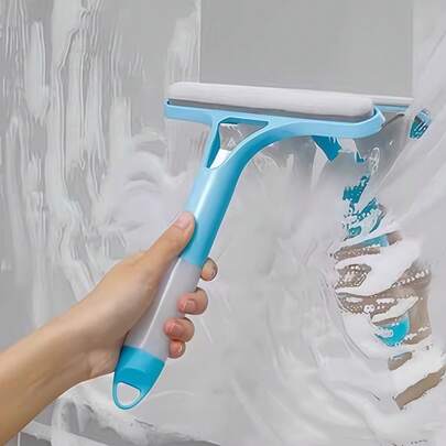 4-In-1 Glass Scraper With Squeegee And Sprayer, Multifunctional Handheld Glass Scraper For Spraying, Cleaning And Scraping Glass Stains On Tiles, Windshields, Mirrors, Bathrooms, Etc. An Ideal Choice For Kitchen, Bathroom, Home Goods And Household Items, Especially Suitable For Back-To-School Season.
