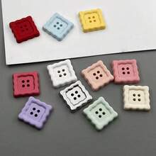 10/20 chiếc cúc nhựa hình vuông hoạt hình nhiều màu sắc 1.8cm, cúc may bằng nhựa, thích hợp cho đan len, may quần áo và đồ thủ công tự làm, đồ dùng nghệ thuật, phụ kiện may vá. - Khối nhiều màu - Xem 8