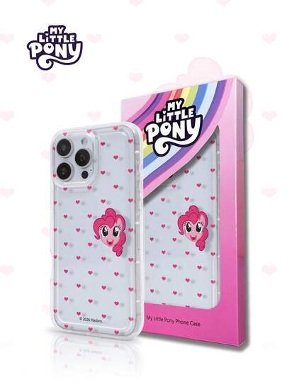 Hasbro MY LITTLE PONY 粉红爱心小马宝莉 Pinkie Pie 官方正品卡通少女手机壳，全新透明款，兼容三星 Galaxy 系列/iPhone 17、17 Air、17 Pro、17 Pro Max、11、12、13、14、15、16 Pro、16 Pro Max、14 Plus、15 Plus、16 Plus、15 Pro Max、16 Pro、16 Pro Max、XR，春季礼物