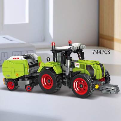 Assemble Farming Machinery Model, Hay Baler Tractor Model, Agricultural Equipment Assembly Decor, Unique Creative Home Decoration, Collectible Adult Holiday Gift