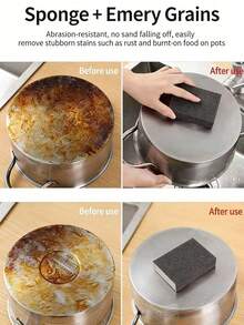 10pcs Nano Sponge Magic Eraser, Emery Rust Remover Cleaning Sponge Brush For Kitchen Pots And Pans - Magic Eraser - View 4