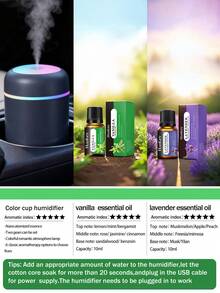 1个300毫升车载空气清新剂，室内香薰机，USB供电，两种工作模式，7色LED灯，智能定时器，静音喷雾，便捷的精油扩散器，适用于家居装饰、办公室、客厅、汽车，也是送给女性的精美礼物。 - 彩色 - 查看 18