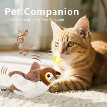 Must-Have For Cat Lovers! (Non-Flying) USB Rechargeable Touch-Activated Flapping & Meowing Cat Toy: Makes Your Cat Go Crazy! (Wings Only, Non-Flying) - Brown - View 13