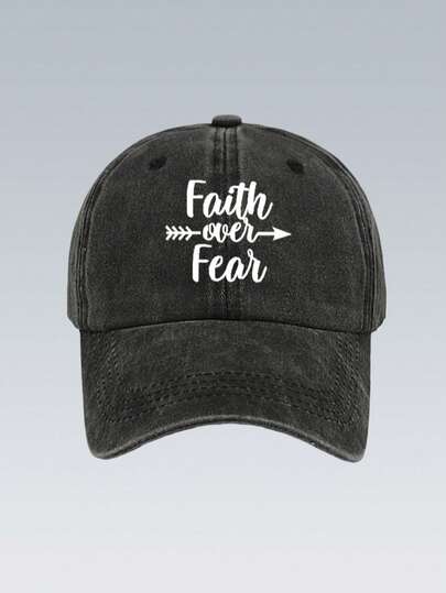 1 Pc New European And American Style Washed Cotton Baseball Cap With Letters, Outdoor Sports Sun Hat With Arrow Pattern For Men And Women