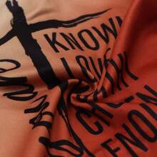 1pc Christian Cross Print & Slogan Pet Dog Vest, Ombre Faith Design, Lightweight Breathable Pet Clothing For Small/Medium Dogs & Cats, Summer - Orange - View 5