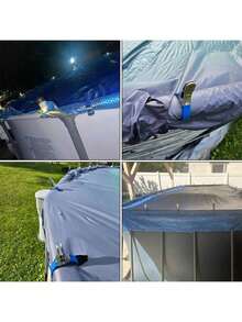 6 Pieces Durable Stainless Steel Pool Cover Clips With Blue Plastic Handles - Heavy Duty Windproof Spring Clips For Secure Above - 6 Stainless Steel Clothes Clips - View 9