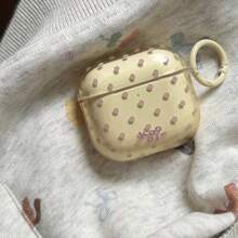 极简半透明乳黄色紫色波点挂环耳机保护套，兼容 Pro 2，可爱 Apple 4 极简 3 新款 1/2 代耳机保护套，女士款 - 黃色 - 查看 8