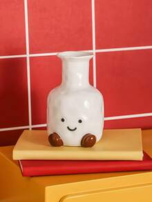 1pc Cute Smiling Face Vase, Suitable For Home Use, Creative Desktop Decor For Living Room, Dried Flower Display, Hydroponics, Gift For Friends And Family - 1PC - View 7