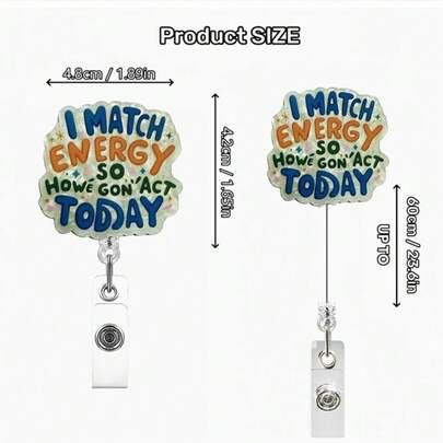 2D Retractable Badge Reel, Acrylic Expandable ID Card Holder, Sturdy Material Suitable For Nursing Students, Doctors, Nurses, Students, Office Use, Medical Healthcare, Nurse Supplies, Badge Holder Lanyard, Personalized Gift, Acrylic Clip