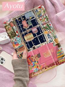 Ayotu 温暖治愈插画平板电脑保护套和 Kindle 电子书保护套，兼容 iPad 第十代、11 英寸/Air 第四代/Air 第七代/9.7 英寸，兼容三星 Galaxy Tab A9 Plus，Kindle（第十一代 - 2024 版）（6 英寸），Kindle Paperwhite 第十二代 2024 版，时尚简约的图案使其成为绝佳的节日礼物。 - 彩色 - 查看 2