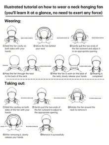 BREEZORA 可充电便携式颈挂风扇，数字显示静音迷你风扇，5档风速可调，舒适适用于办公室、宿舍、露营、海滩、运动、跑步等场合，男女皆宜，是度假、送礼、夏季降温、假日必备佳品。 - 掛脖式 - 查看 10