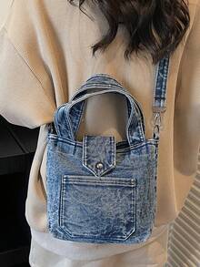 1pc Small Crossbody Bag, Shoulder Bag, Handbag, Multi-Purpose Mini Bag Suitable For Outing, Travel, Shopping, Vacation, Can Fit Smartphone - Blue - View 1