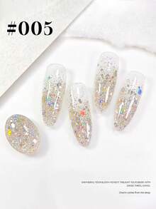 Mec 12ml 日本梦幻炫彩闪粉凝胶指甲油，8 色春夏限定款，粗细混合凝胶，彩虹闪光效果，蓝绿粉金，UV/LED 可卸，防脱落，沙龙品质，适合可爱、仙女、新娘和节日美甲。 - 彩色 - 查看 19