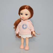 Búp bê cao 16cm với nhiều khớp cử động, mặc trang phục thời trang, trang điểm tỉ mỉ, mắt xanh, đồ chơi bé gái dễ thương, quà tặng cho người sưu tập búp bê, quà sinh nhật bạn bè. - toàn bộ con búp bê - Xem 5