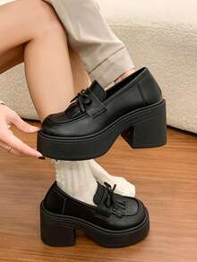 2024 Summer New White Mary Jane Flats, Versatile Retro Style, Increase Height, Suitable For Skirts - Black - View 6