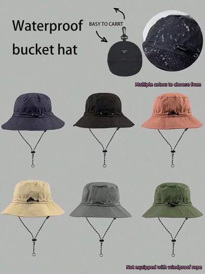 1pc Quick-Dry Travel Essential Unisex Bucket Hat, Outdoor Sun Protection Hat For Fishing, Hiking, Cowboy Hat, Lightweight And Foldable For All Ages