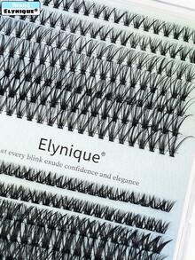 30p+60p 假睫毛套装 DIY 睫毛簇 单根嫁接睫毛，含睫毛粘合剂和密封剂、卸除剂、镊子，适用于假睫毛，浓密型睫毛簇，柔软睫毛带，纤细自然，大托盘装（30p+60p-0.07-D，8-16mm） - 黑色 - 查看 12