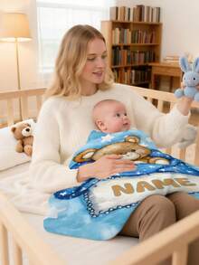 1pc Personalized Custom Blanket, Text Blanket, Wall Hanging, Suitable For Adults, Personalized Blanket, Personalized Throw Blanket, Suitable For Mother's Day, Father's Day, Graduation Ceremony, Personalized Gift, Gender-Neutral - Multicolor - View 16