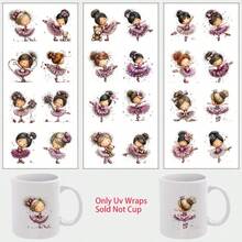 3pcs Ballet Girl UV DTF Stickers, Sticker Art And Handicrafts, Special Stickers And Decorations Suitable For Surfaces Like Bicycles, Waterproof And Scratch-Resistant, Suitable For Glass Cups, Mugs, Gift Boxes, Phone Cases, Bookmarks, Notebooks, Bicycle Helmets, Frames, Rims, Etc., Can Be Used For Study Room Decoration, Home Decoration, Holiday Decoration, Bicycle Decoration, Atmosphere Decoration, Adding A Unique Style To Life - Multicolor - View 1