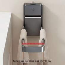 1pc Suction Cup Foldable Towel Rack, Washroom Towel/Jewelry/Headband Organizer Holder, No Drilling Required - View 10