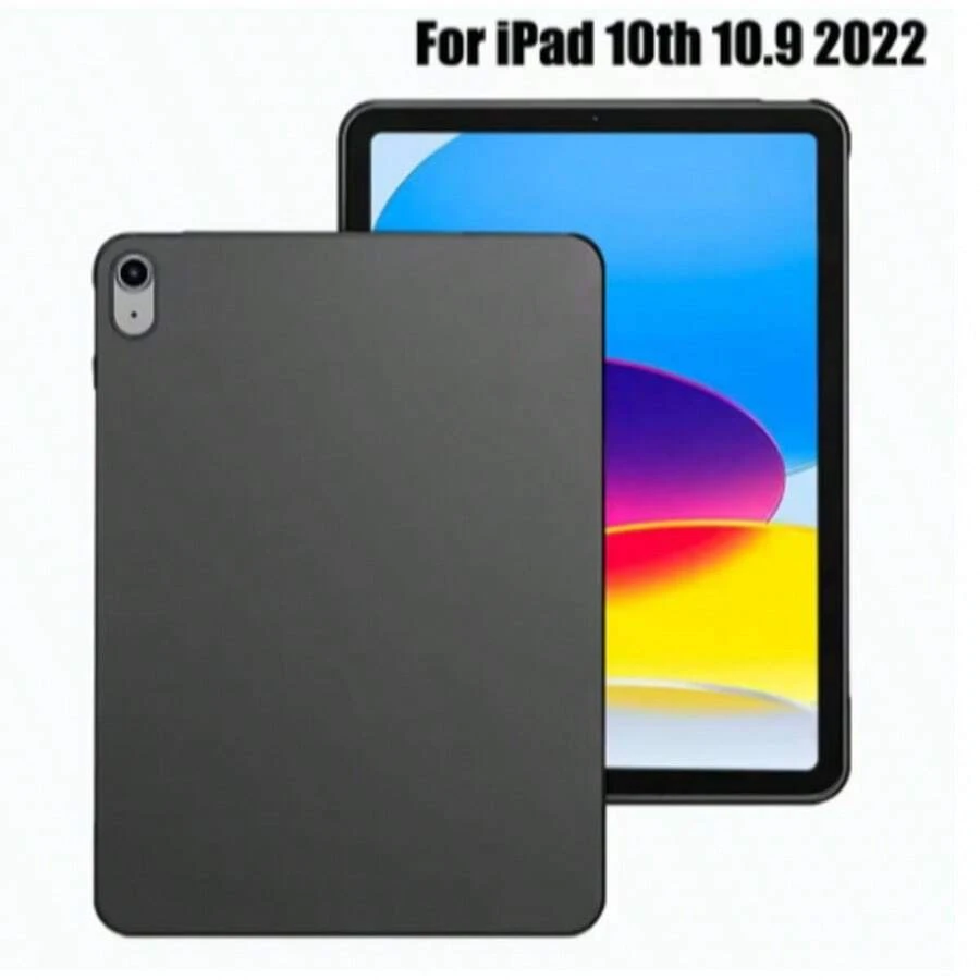 1pc Silicone Soft Case/Full Edge Protection/Honeycomb Cooling Design/Protective Cover Compatible With (Air4/5/6)/(7/8/9/10th Gen)/ 11 1A16(2025) - Black - View 1